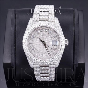 Hot sale Custom Logo Moissanite <b>Diamond</b> <b>Watch</b> End Luxury Wristwatch with Full Stone Setting for Unisex Available At Best Price - Product Image 2