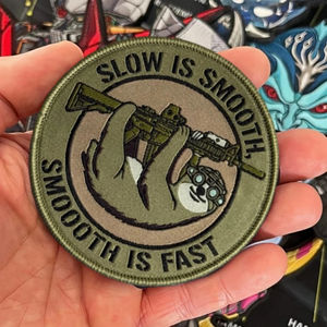 Smooth Is Fast Morale Tactical 3D Glitter Heart Embroidered Hook Loop <b>Patches</b> for <b>Backpacks</b> and Hats - Product Image 1