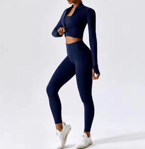 High Quality Seamless Two-Piece <b>Sports</b> <b>Bra</b> High Waisted Shorts Set Solid Color Yoga Tank Top Fitness Kit 2026 Breathable - Product Image 4