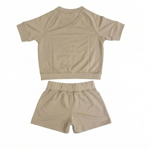 Ensemble de shorts en coton pour hommes et femmes, tissu doux, léger et respirant, confortable, décontracté, à porter au quotidien, ensemble assorti - Product Image 3