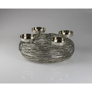 Gran estilo contemporáneo Metal dorado hecho a mano Día de San Valentín decoración del hogar 8 portavelas de té - Product Image 6