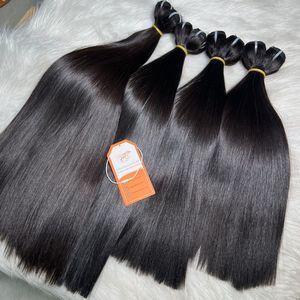 Trama recta Hueso Cabello humano recto Cutícula completa alineada Saludable y suave Precio barato Extensiones de cabello - Product Image 1