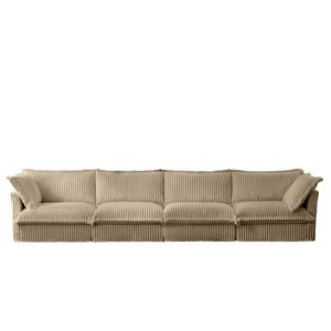 Canapé long 4 places en velours côtelé ultra profond, confort nuage, avec housse amovible pour salon - Product Image 6
