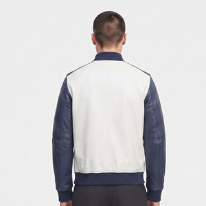 Premium <b>Men</b> <b>Leather</b> Bomber <b>Jacket</b> <b>Mens</b> Genuine <b>Leather</b> Zipper Bomber <b>Jacket</b> <b>Men's</b> Crew Neck <b>Leather</b> Bomber <b>Jacket</b> - Product Image 2