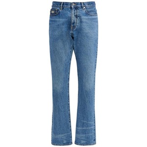 Jean en denim bootcut taille haute bleu clair pour femme, style vintage délavé - Product Image 5