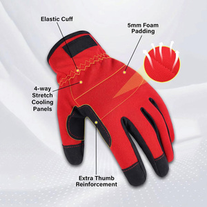 Gants de travail unisexes tactiles antidérapants en cuir synthétique pour mécaniciens, sport et activités de plein air - Fournisseur en gros - Product Image 3