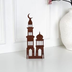 Décoration de maison en bois Ramadan Mubarak avec calligraphie arabe, élégant accessoire d'intérieur fait main, en gros chez White Royals - Product Image 4