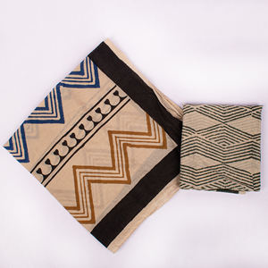 Bandana carré en coton de luxe, écologique et fait main, style bohème, imprimé au bloc à la main, respirant, unisexe, pour le cou et les voyages - Product Image 2