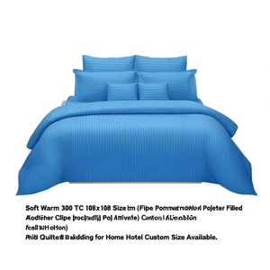 Edredón Suave y Cálido de 300 Hilos, 108x108 Pulgadas, Tamaño King, con Rayas, Relleno de Poliéster, Acolchado, para Hogar y Hotel, Tamaño Personalizado Disponible - Product Image 2