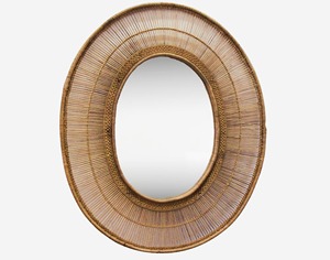 Stylish Oval Rattan Wall <b>Mirror</b> Natural Woven Frame Ideal For Bedroom Living Room And Entryway Boho Interior Decor From India - Product Image 5