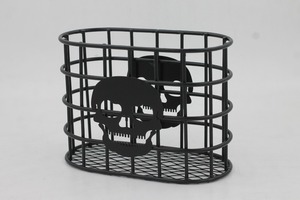 Cesta de Almacenamiento Metálica Decorativa con Diseño de Calavera, Organizador de Alambre Abierto, Contenedor para Encimera, Forma Rectangular, Modelo ICH204 - Product Image 2