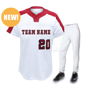 Ensemble de maillot et pantalon de baseball en polyester respirant à séchage rapide avec protection UV, entièrement sublimé, personnalisable directement en usine - Product Image 1