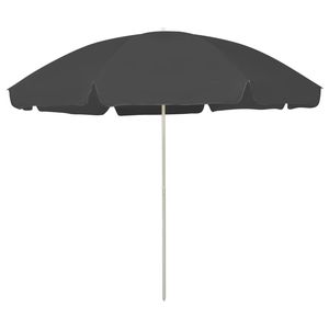Sombrilla de Playa Grande Inclinable de Poliéster Antracita, Parasol de Playa Premium - Product Image 1