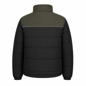 Chaqueta de invierno acolchada de poliéster para hombre con ribetes reflectantes, estilo urbano, servicio OEM al por mayor, con cremallera y bloques de color - Product Image 3