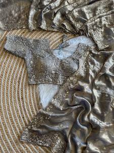 Elegante Saree Tradicional Indio para Fiesta, Bordado a Mano con Lentejuelas, Detalles Festivos para Boda, Verano, Diwali - Product Image 2