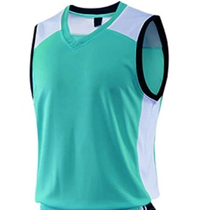 Ensemble de maillot de basket bleu sarcelle pour homme, débardeur sans manches et short, 100 % polyester, évacuation de l'humidité, taille élastique, coupe classique - Product Image 5