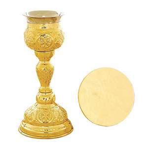 Brass Chalice and Paten Set | Classic <b>Communion</b> Cup & Plate – DOUBLE VEE EXPORTS - Product Image 1