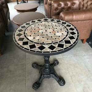Table basse de luxe en fer forgé européen, résistante aux intempéries, sur mesure, pour l'extérieur, ensemble de jardin 4 places pour jardin - Product Image 2