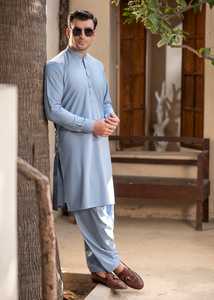 Ensemble de salwar kameez de luxe pour hommes, vêtements indiens et pakistanais, tenue traditionnelle en coton classique pour l'Aïd, couleurs et tailles personnalisées - Product Image 3