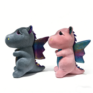 Peluche de dragon mignonne personnalisée, peluche de dragon scintillante, poupée en peluche de dragon ailé fantastique, ensemble de deux peluches de dragons - Product Image 5