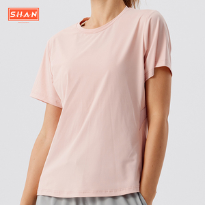 เสื้อยืดออกกำลังกายผู้หญิงสำหรับฤดูร้อน เนื้อผ้าเบา ระบายอากาศได้ดี คอกลม แขนสั้น ปรับแต่งได้ ผลิตจากไนลอนผสมสแปนเด็กซ์ - Product Image 1