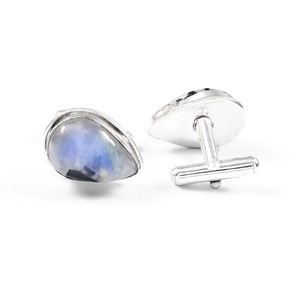 Boutons de manchette en pierre de lune naturelle, en laiton, pour homme, bijoux de luxe en pierres précieuses, pour costume, mariage, cadeau, fête, vente en gros - Product Image 1