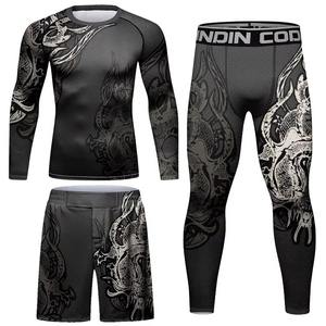 Vêtements de sport pour hommes, ensembles 4 pièces, personnalisation avec impression par sublimation, logo, t-shirts, shorts, leggings - Product Image 5