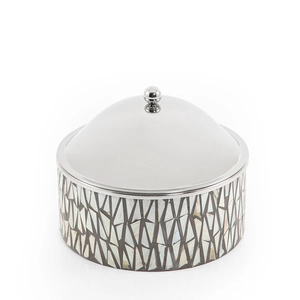 Casserole ronde en bois avec couvercle en acier inoxydable, design minimaliste pour la cuisine domestique, chauffe-plat de table - Product Image 6