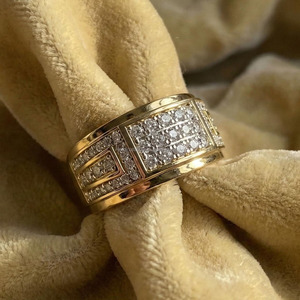 <b>Iced</b> Out Style Round Moissanite Diamond Men's Engagement <b>Ring</b> Hip Hop Statement Rhodium Plated 925 Sterling Silver Jewelry Gifts - Product Image 6