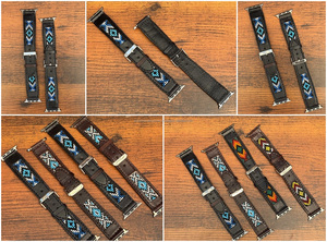 Vente en gros OEM Bracelet de montre perlé en cuir véritable de luxe personnalisé Bracelets de montre en cuir de vachette vintage à dégagement rapide pour montre intelligente - Product Image 3