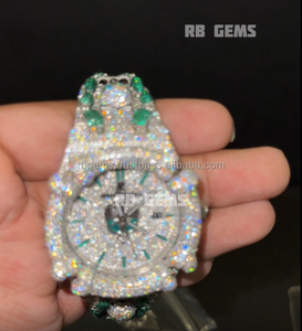 นาฬิกาอัตโนมัติ2024 VVS Moissanite Tourbillon สีขาวทองอะนาล็อกสแตนเลส3BAR น้ำ - Product Image 2