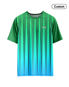 เสื้อฟุตบอลผู้ชายแบบกำหนดเอง คอวี แขนครึ่ง ระบายอากาศได้ดี ซับเหงื่อ 100% โพลีเอสเตอร์ พิมพ์ลายไล่เฉดสี - Product Image 1