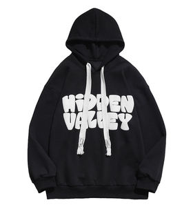 Factory-Rated Heavyweight 100% Cotton Blended Breathable Oversized Hoodie for WomenPuff Printed High Street Style for Winter - Product Image 1
