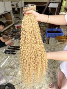 Vente en gros de cheveux alignés avec des cuticules vierges brutes Blond russe 613 couleur Extensions de cheveux humains de haute qualité - Product Image 2
