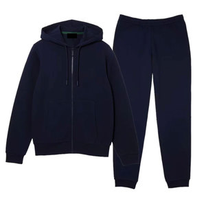 Men's Casual Athletic Full <b>Zip</b>-Up Tracksuit Set Heavyweight 100% Cotton Fleece Custom Streetwear Men Winter Jogging Tracksuits - Product Image 1