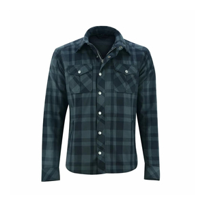 Chemise en flanelle pour moto pour homme, gris foncé, noir, à carreaux, doublée en aramide, respirante, protectrice, OEM - Product Image 3