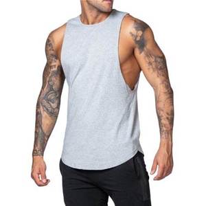 Men's Casual Gym Workout Tank Top Custom Logo Breathable Solid Color <b>Polyester</b> Spandex Muscle Sport Running Tops Knitted Badge - Product Image 6