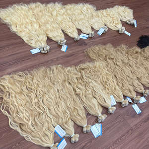 Extensiones de cabello ondulado natural con precio de fábrica al por mayor, colores rubios, cabello humano Remy virgen 100% de alta calidad - Product Image 4