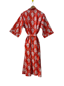 Kimono de Algodón Hecho a Mano con Estampado Floral de Aves para Mujer, Estilo Bohemio, para Playa, Primavera, Verano, Ropa de Estar por Casa, Cuello en V, Secado Rápido, Mangas Largas - Product Image 5