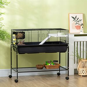 Gabbia a due piani per piccoli animali con ruote e scaffale, personalizzabile per porcellini d'India, ricci, cincillà, furetti, piccioni, uccelli e galline - Product Image 2
