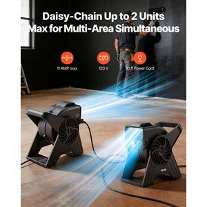 Ventilatore Portatile ad Alta Velocità da 13 Pollici, 300 CFM, 3 Velocità, Leggero, con Flusso d'Aria Multi-Angolare per Ventilazione - Product Image 5