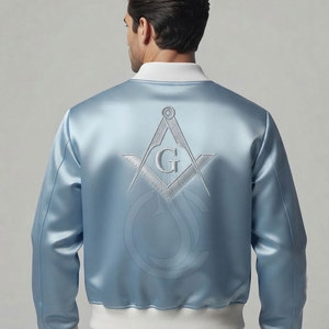 Veste maçonnique d'hiver moderne avec broderie élégante sur le devant, manches longues, coupe confortable, tissu premium, écologique et coupe-vent - Product Image 4