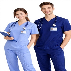 Custom Logo Eco-Friendly High Quality Unisex Nurse Surgical Scrubs Suit <b>Doctor</b> Medical Hospital Uniform Woven Fabric Needle - Product Image 2
