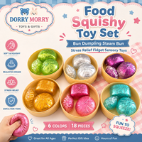 Ensemble de jouets sensoriels anti-stress en forme de nourriture : pain, boulette, pain vapeur