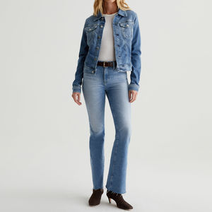 เสื้อแจ็คเก็ตยีนส์ครอปสำหรับผู้หญิง แขนยาว สไตล์ลำลอง แต่งขาดรุ่ย ผลิตในปากีสถาน เสื้อแจ็คเก็ตยีนส์ผู้หญิง - Product Image 5