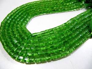 Perles en quartz hydroperidot cubiques, taille 5 mm, forme de boîte lisse, longueur 10 pouces - Product Image 1