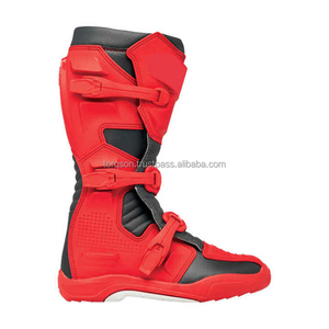 Bottes de course moto professionnelles mi-mollet avec fermeture éclair latérale, logo personnalisé, antidérapantes, respirantes, légères en microfibre - Product Image 3