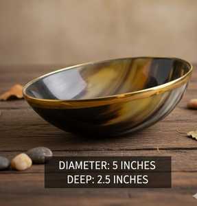 Handmade Polished Solid Pattern Dessert <b>Plate</b> Modern Design Natural Horn Material Eco-Friendly Durable <b>Decorative</b> <b>Plate</b> for - Product Image 2