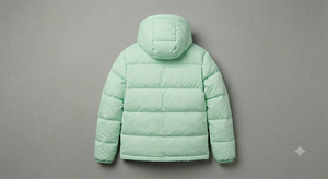 Blouson matelassé unisexe vert menthe uni avec logo personnalisé, fermeture éclair, capuche, alternative au duvet, vêtement d'extérieur décontracté pour l'hiver - Product Image 3