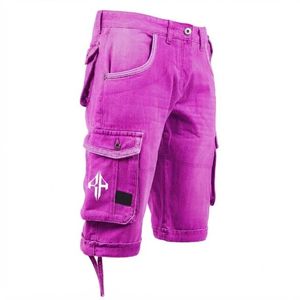 Pantalones Cortos de Mezclilla para Hombre, de Alta Calidad, con Estampado de Serigrafía, Estilo Jeans, de Pierna Ancha, Material Spandex/Poliéster - Product Image 4